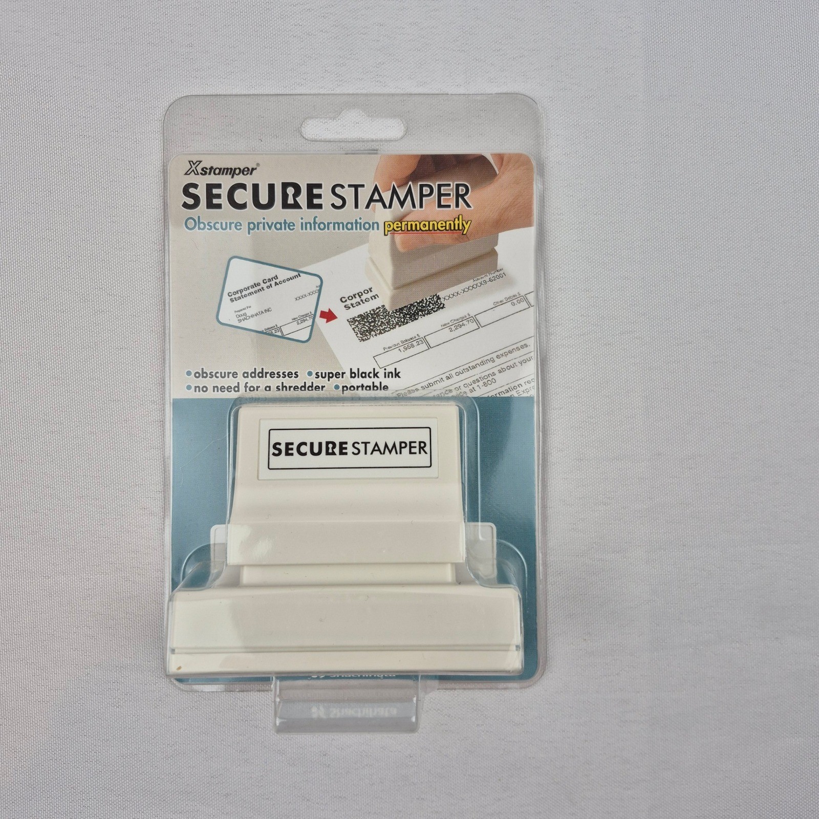 Xstamper Secure Stamper Identity Theft Protection Privacy Ink Stamp 35301 White