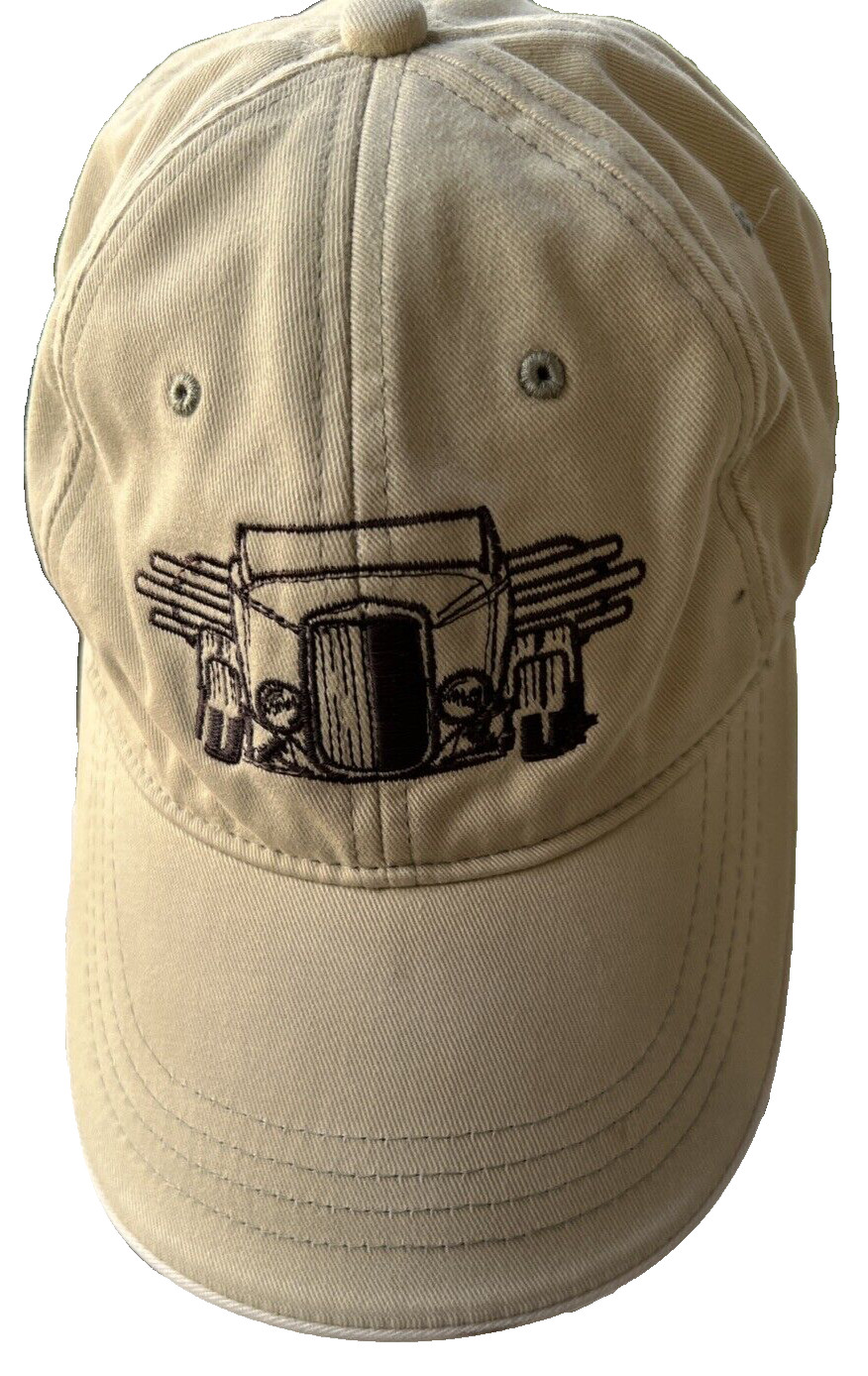 Roadster Car Embroidered Black Brian Robinson Headwear Tan Hat Cap
