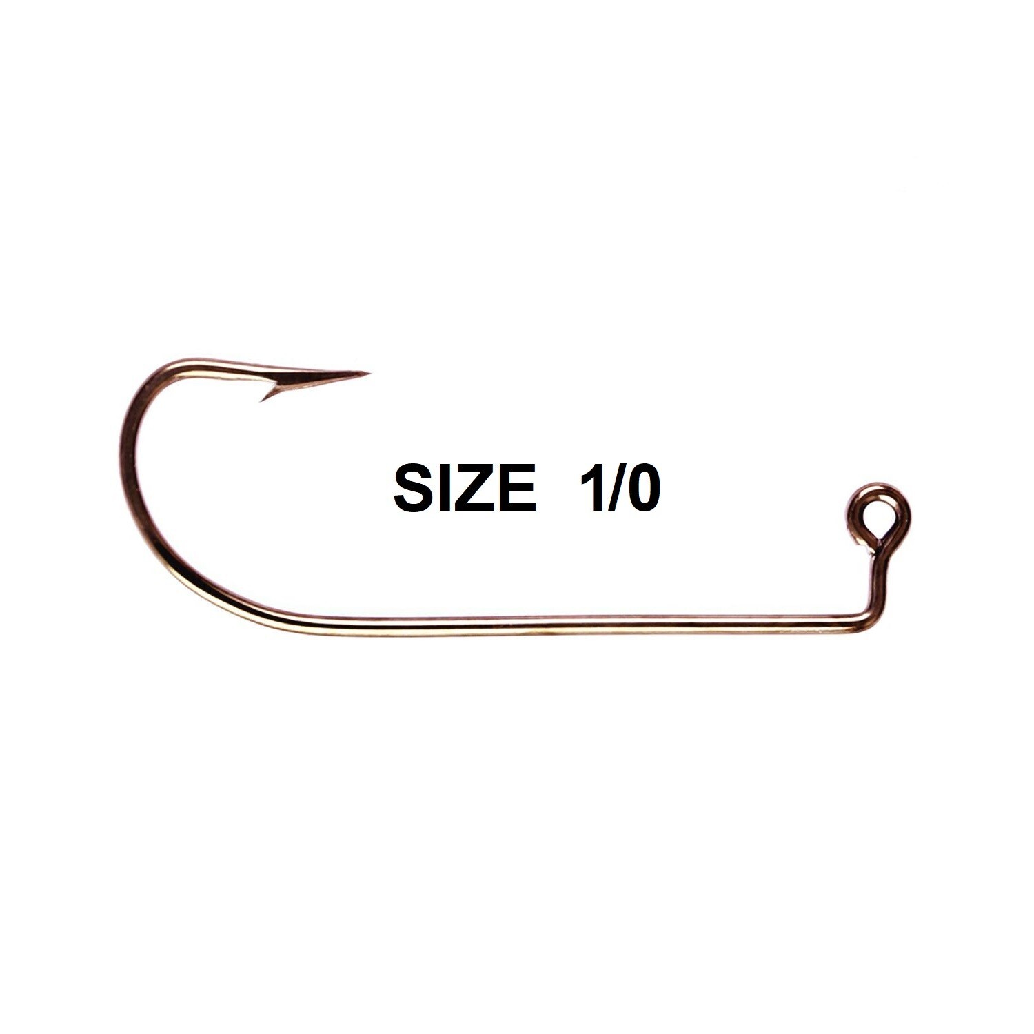 100 Eagle Claw Size 1/0 Bronze 630 O'shaughnessy 90° Jig Mold Fish Hooks