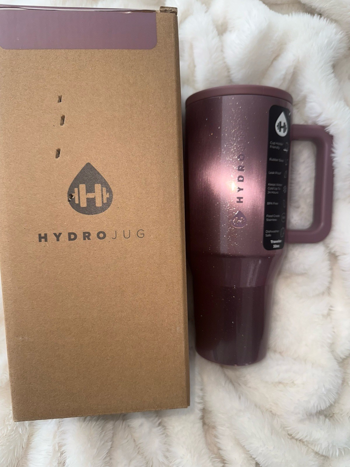 Hydrojug Black Friday Cateye Dream Pink Traveler 32oz Tumbler Cup New IN HAND