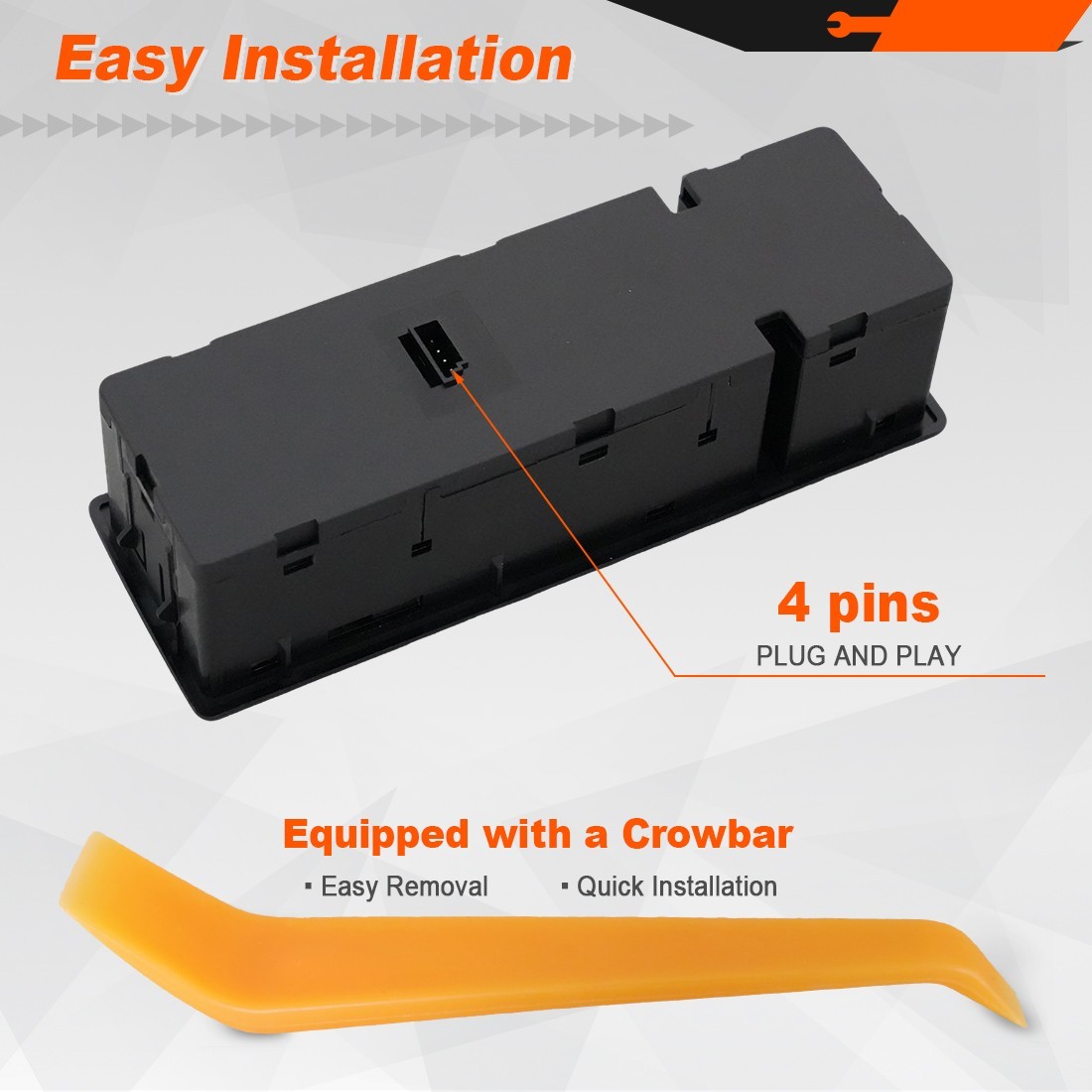 Power Window Switch 4 Pin A6624310001 Compatible w/ Freightliner Cascadia 2017+