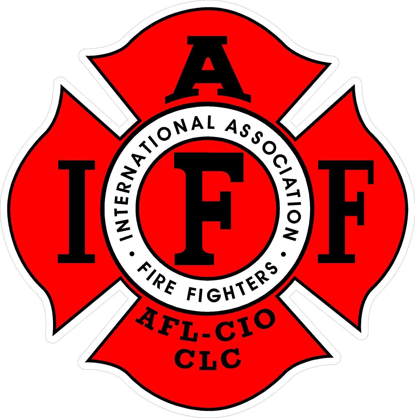 #2409 (2) 2" IAFF Firefighter Fire Helmet Decal Sticker LAMINATED