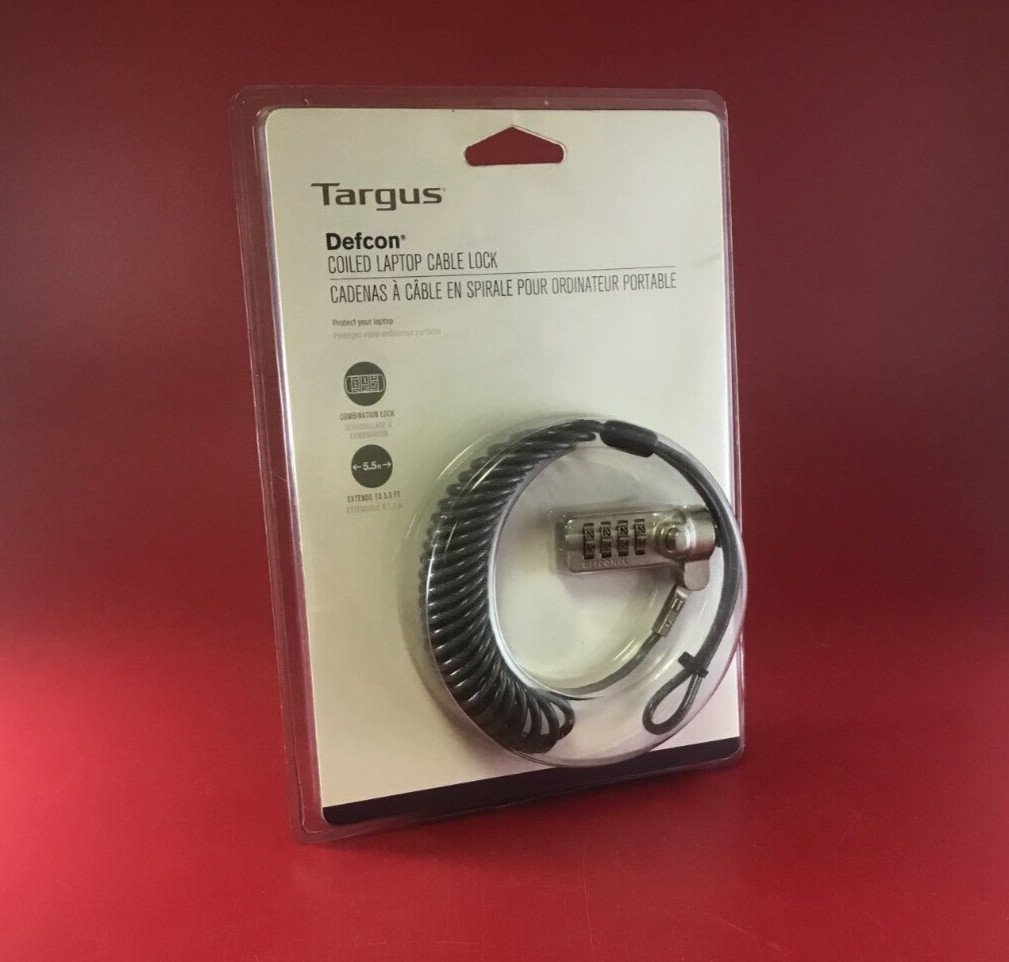 TARGUS DEFCON 092636307721 / PA417UCCL COILED CABLE LOCK W/ COMBINATION, 6FT