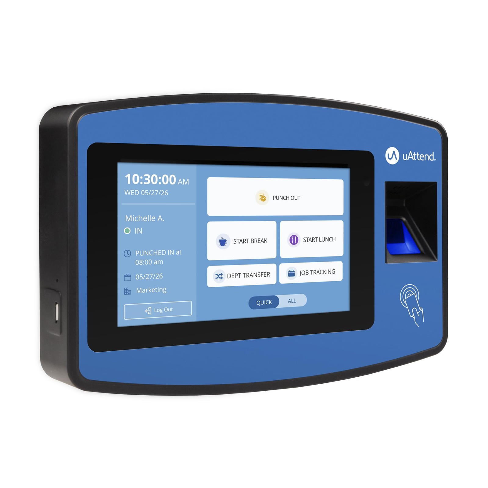 NX2500 Biometric Fingerprint Time Clock, RFID, PIN, Cloud-Based, Payroll Ready