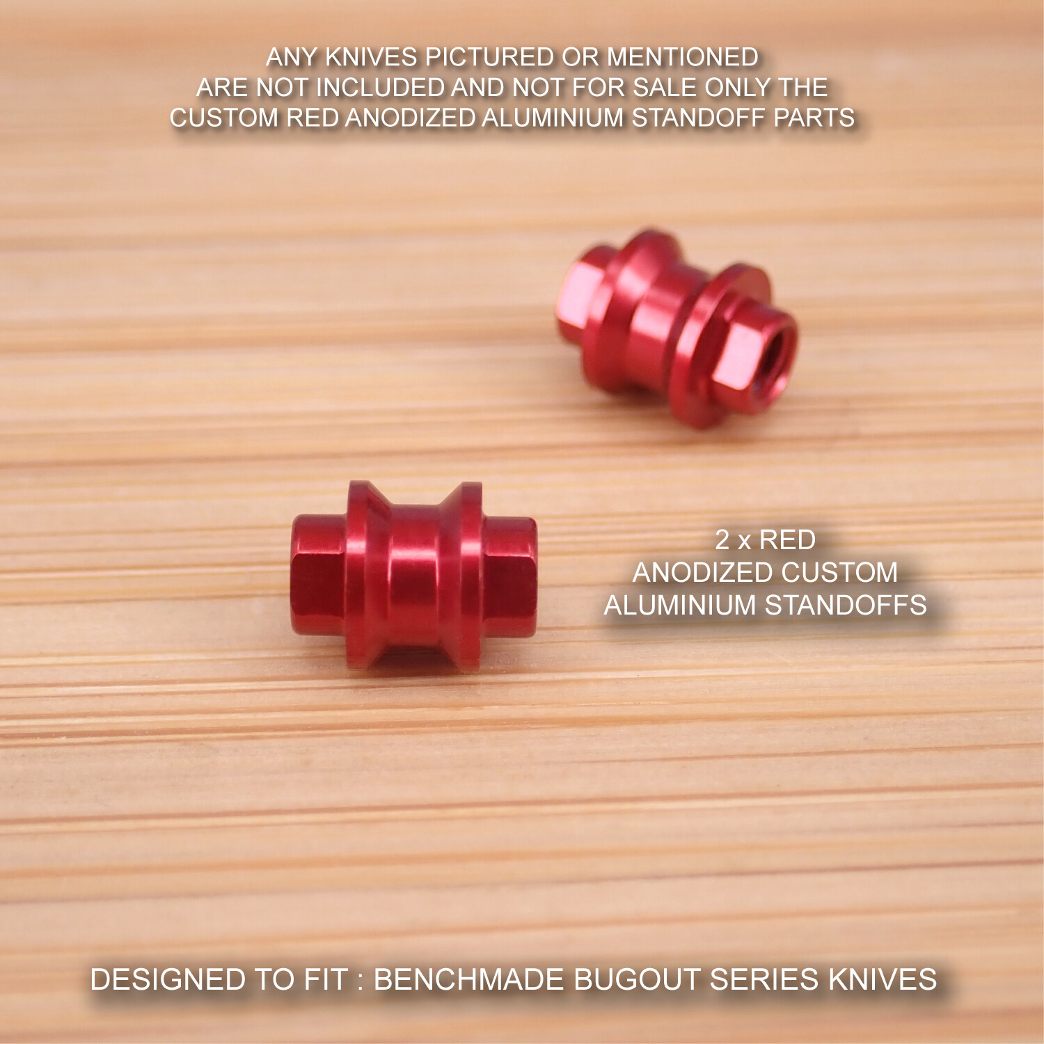 Benchmade 535 Full Sized BUGOUT Custom Standoff / Spacer Set - Anodized RED