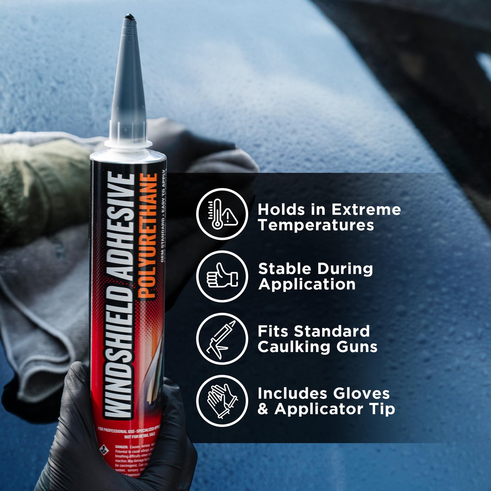 Polyurethane Windshield Adhesive - Quick Curing & Weather Resistant Black