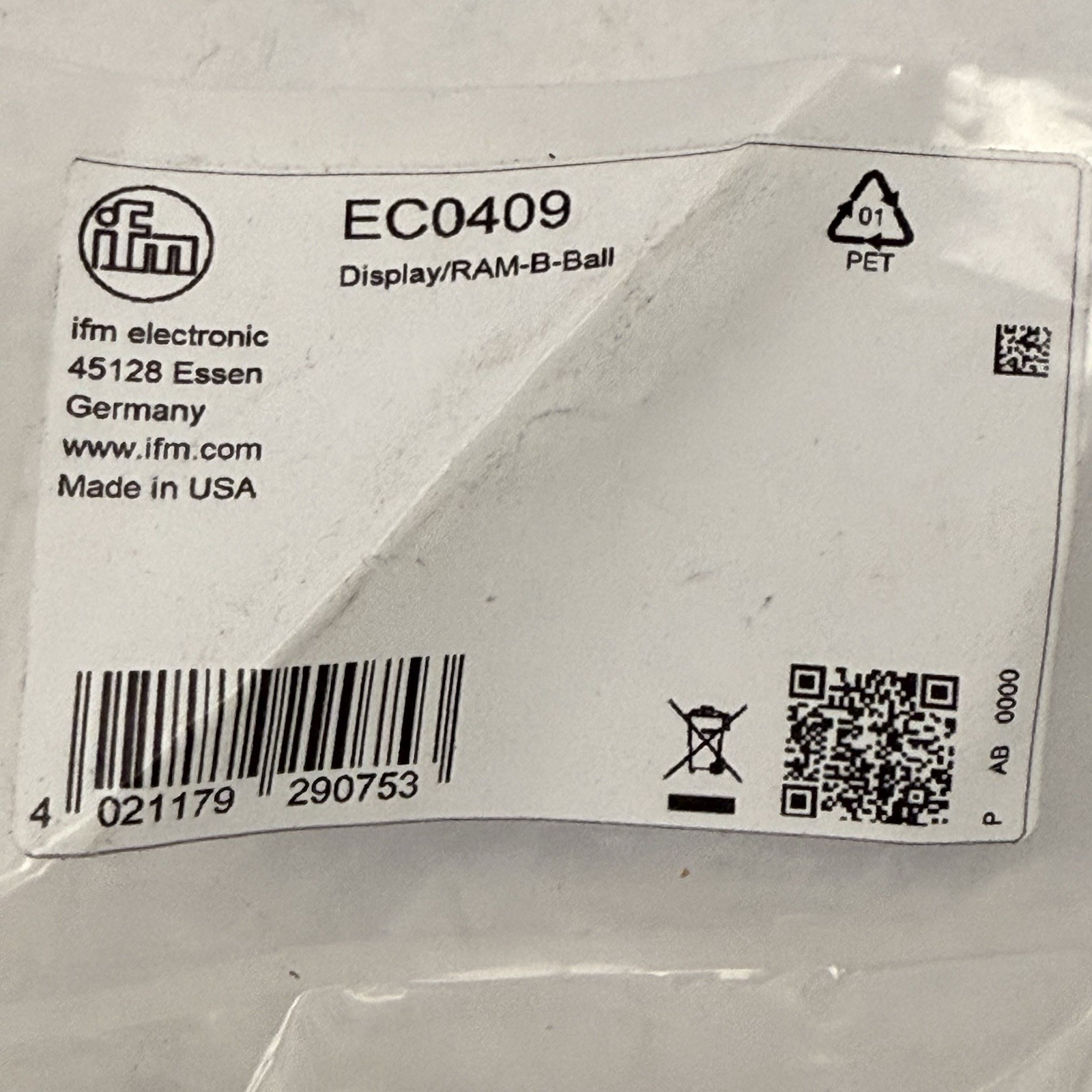 IFM DISPLAY /RAM B BALL MOUNT EC0409