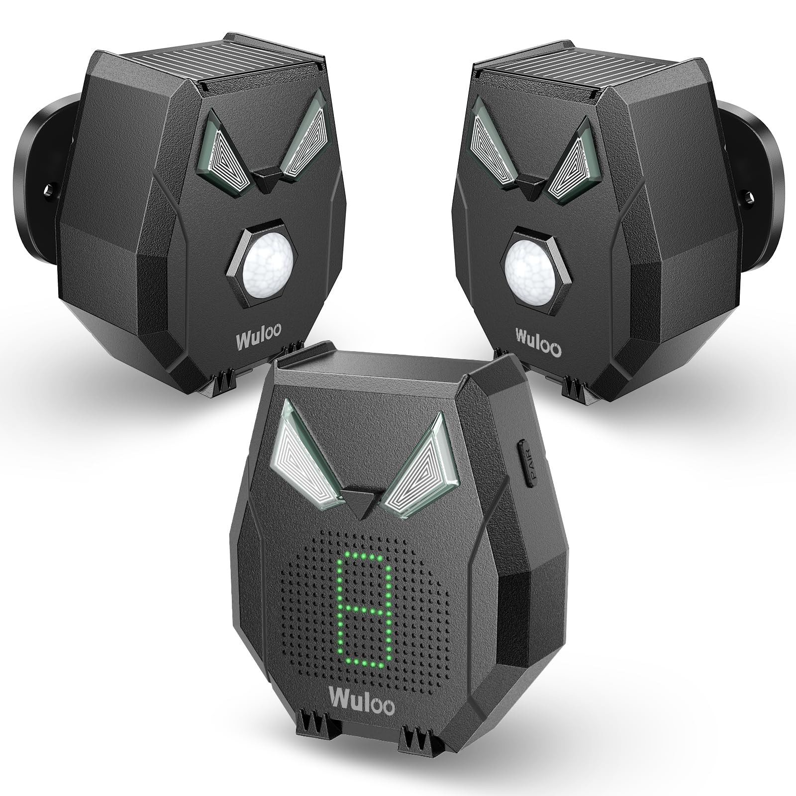 Solar Wireless Driveway Alarm, Outdoor Motion Sensor Detector Alarms Black