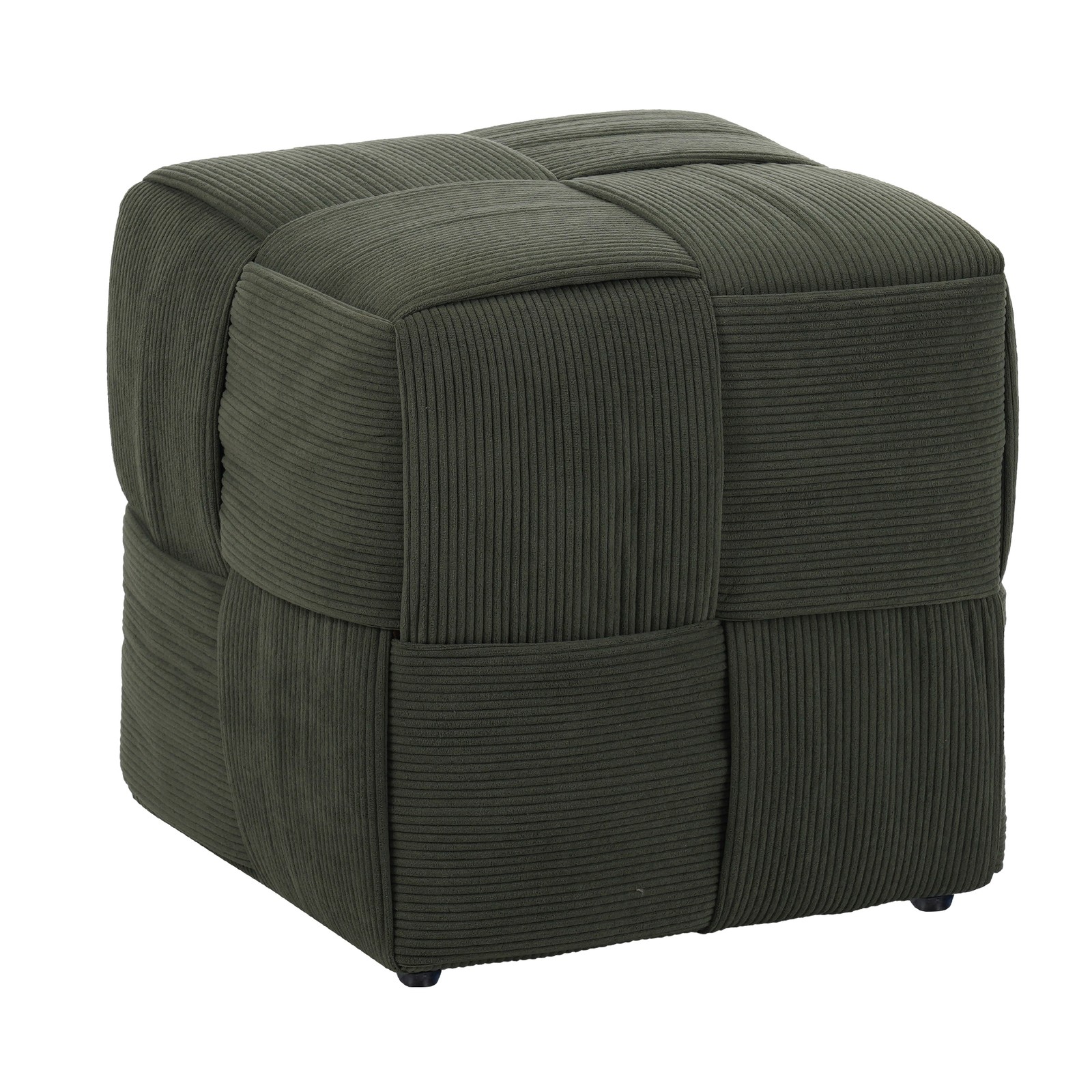Ottoman Foot Rest Soft and Comfortable Ottoman Square Corduroy Woven Design