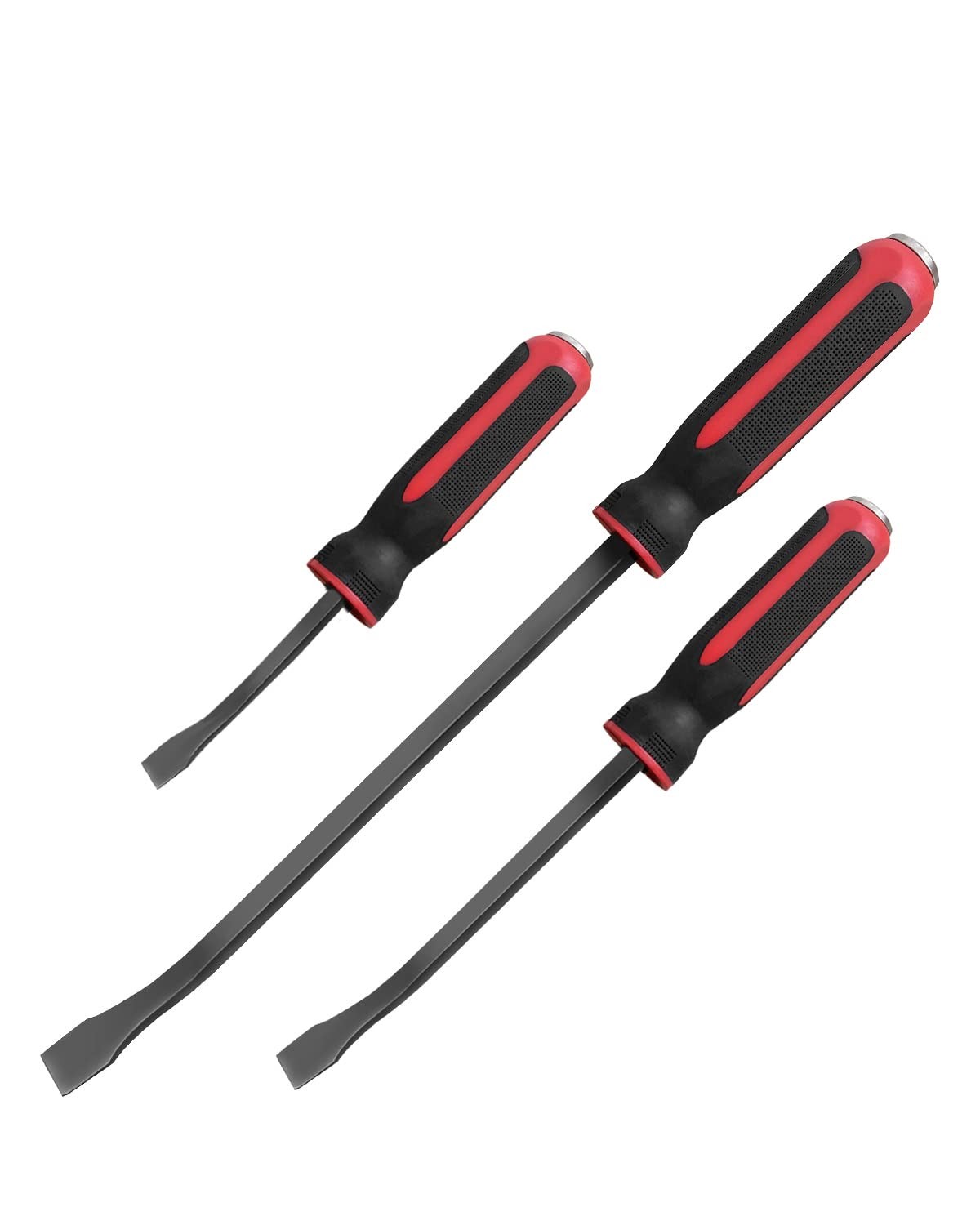 Pry Bar Set Strike Cap Handle Angled Tip Rust Proof Finish Hand Tools 3PC