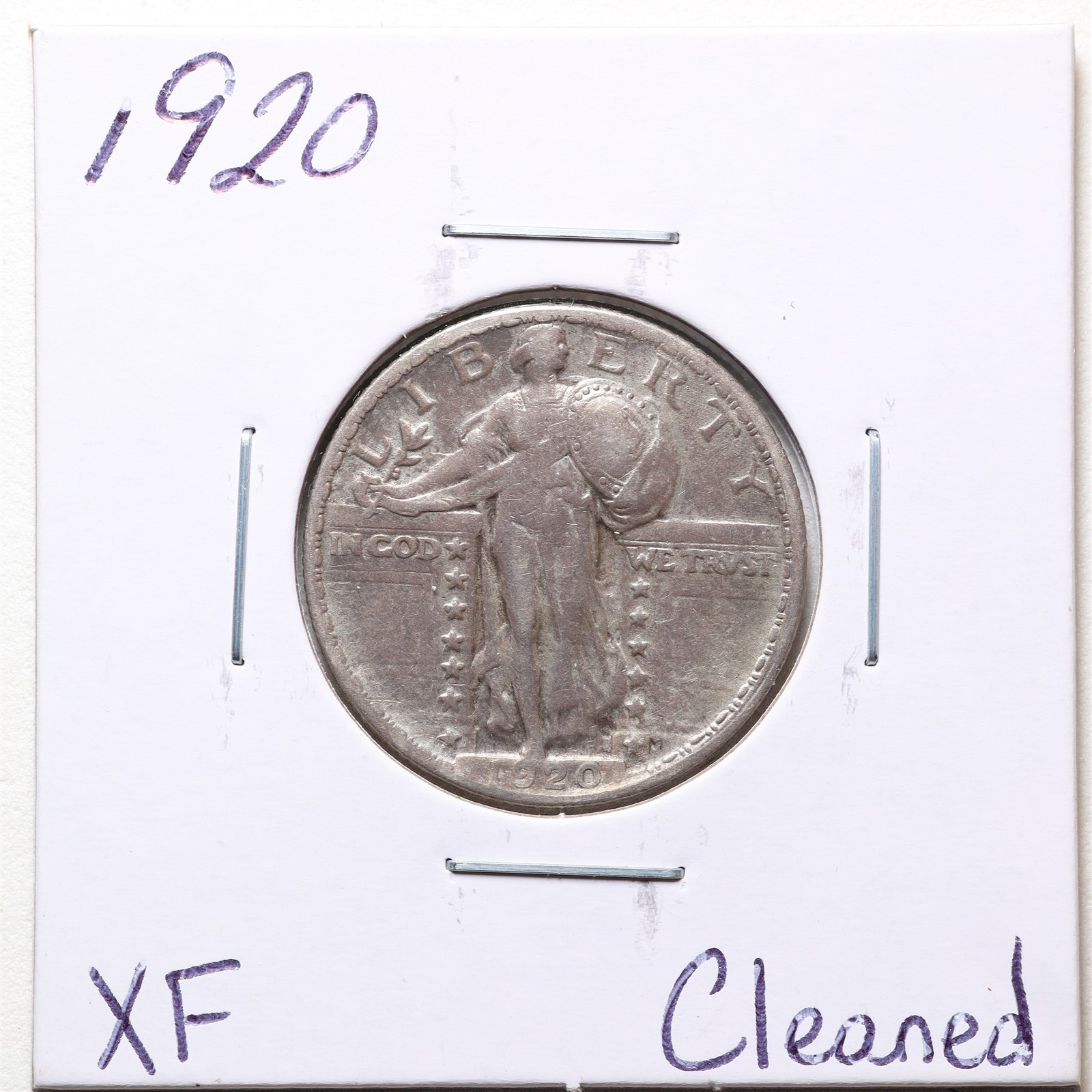 1920 25C Standing Liberty Quarter Dollar with XF Detail Cleaned #7372
