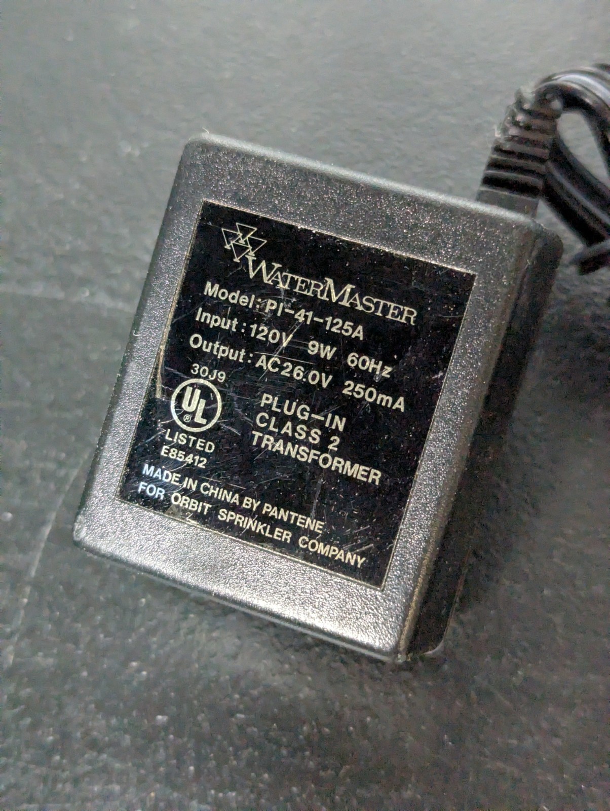 WaterMaster Power Supply Sprinkler Timer PI-41-125A