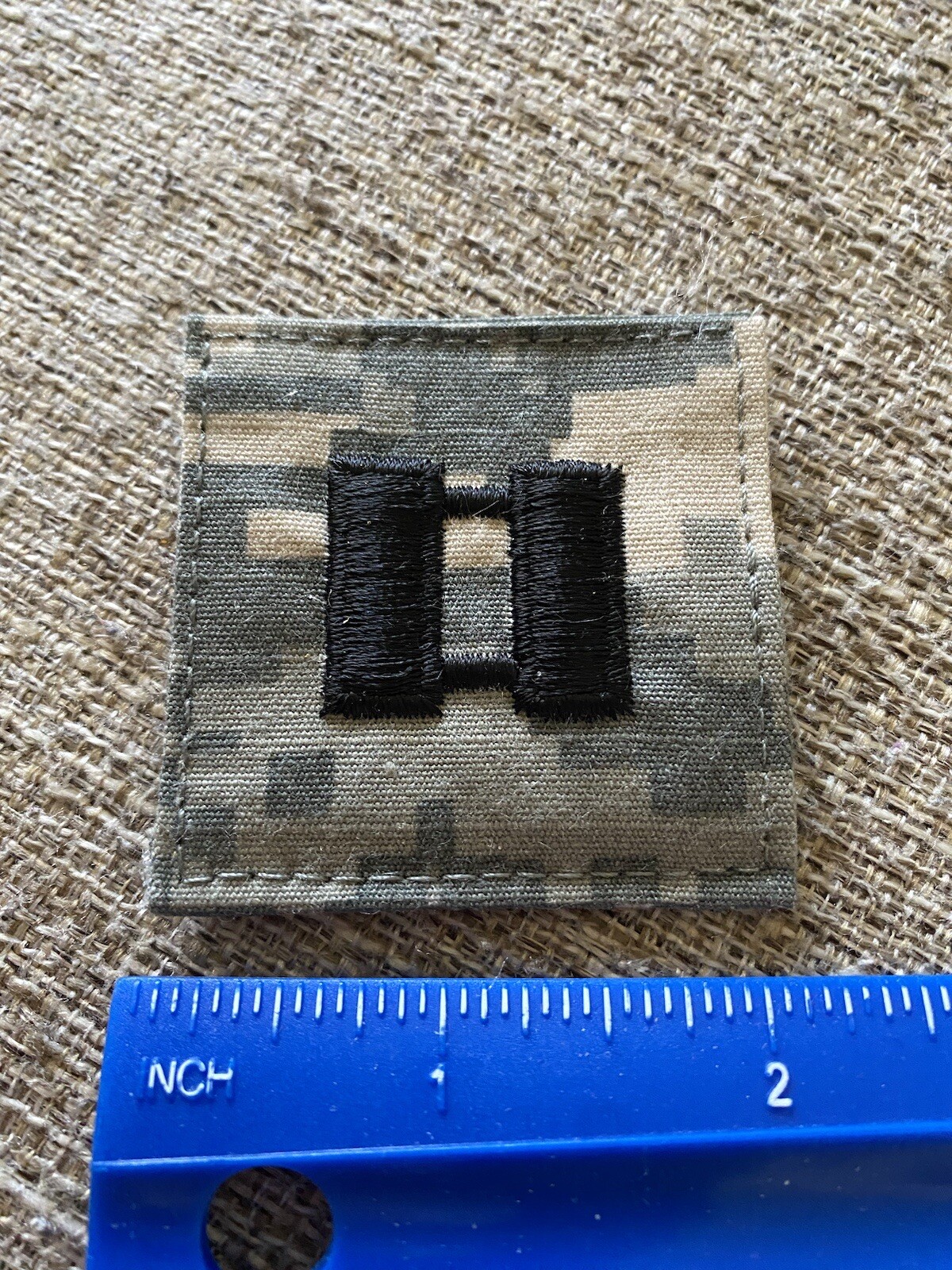 US Army Captain CPT O-3 Rank ACU Hook / Loop Pattern Military Patch INV6276