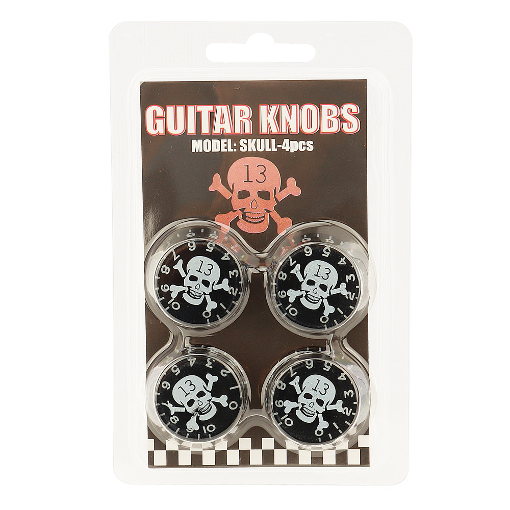 4pcs Speed Control Knobs Black with Skull Logo for Les Paul  Electric Guitar