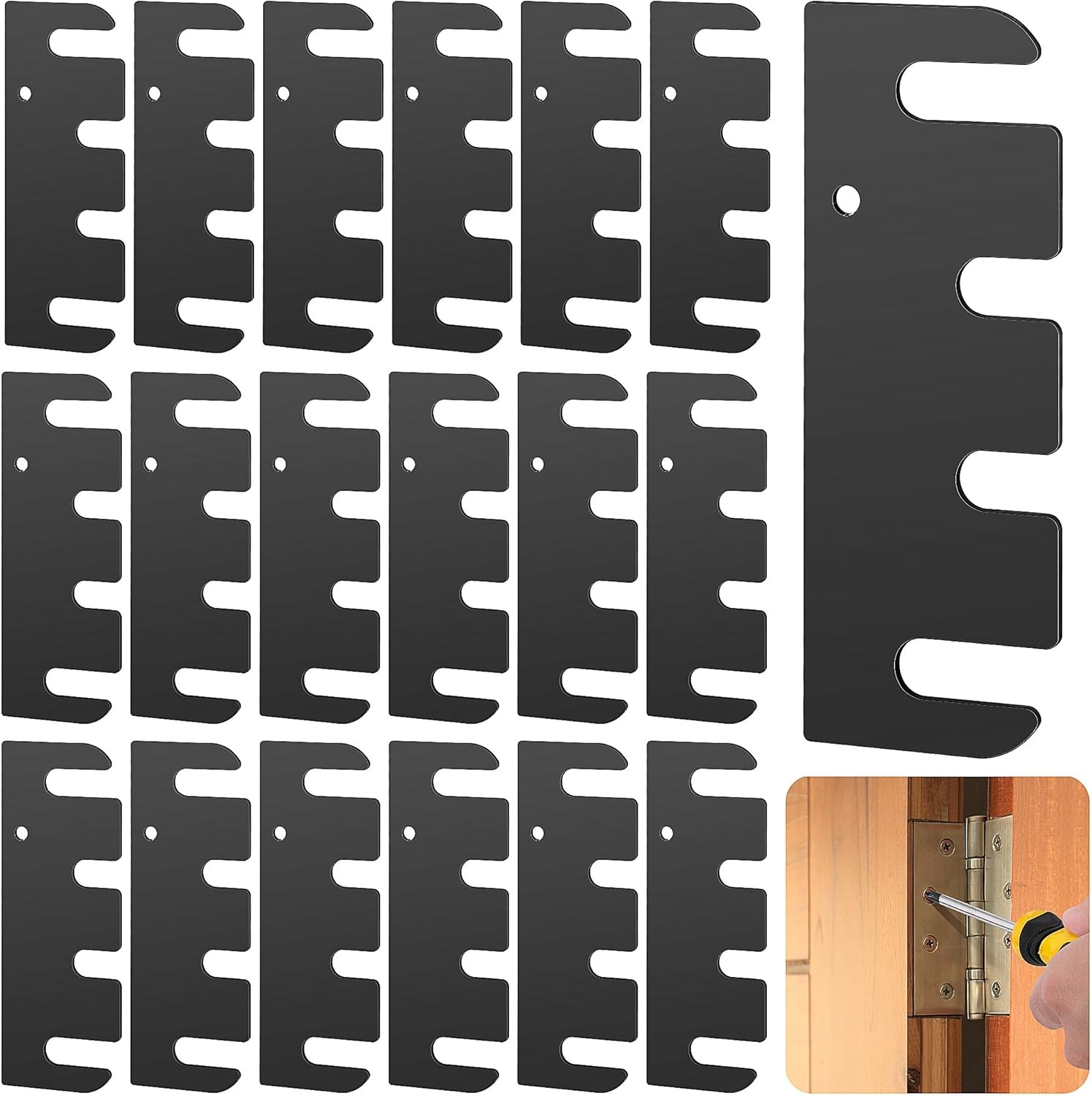 16 Pcs 4 Inch Hardware Door Hinge Shims,Stainless Steel Black