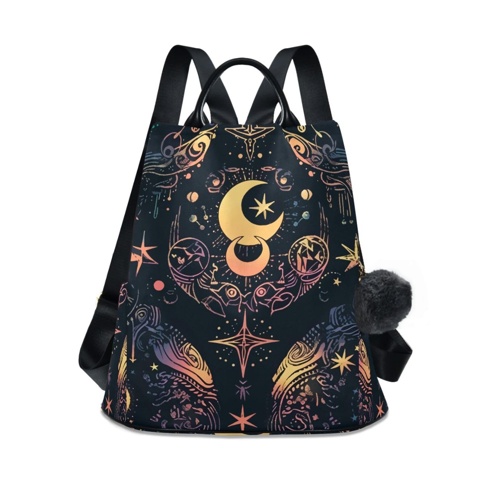 ALAZA Moon Stars Alchemy Witch Backpack Purse for Women Anti Theft Fashion Ba...