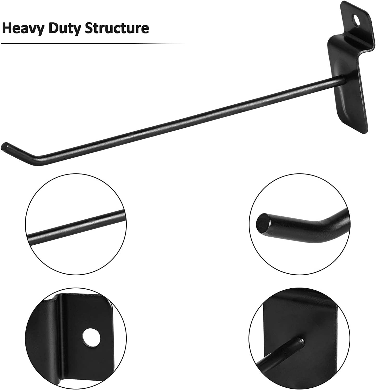 100 Pack Slatwall Hooks 6 inch Slat Wall Hanging Hooks Panel Display 6