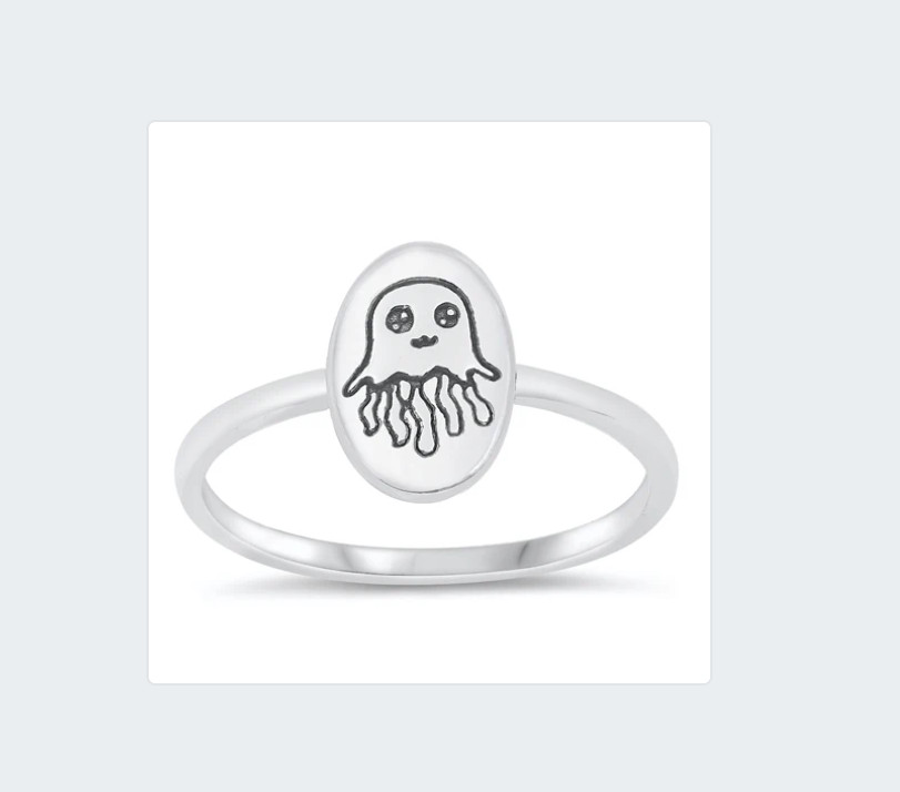 Jellyfish sterling silver toe ring