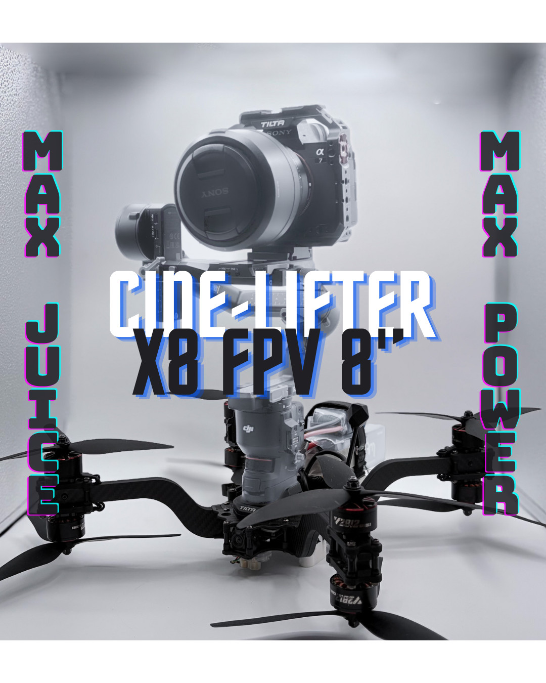 (Complete Custom Build) X8 Cine-lifter 8inch With O4 Air Unit FPV