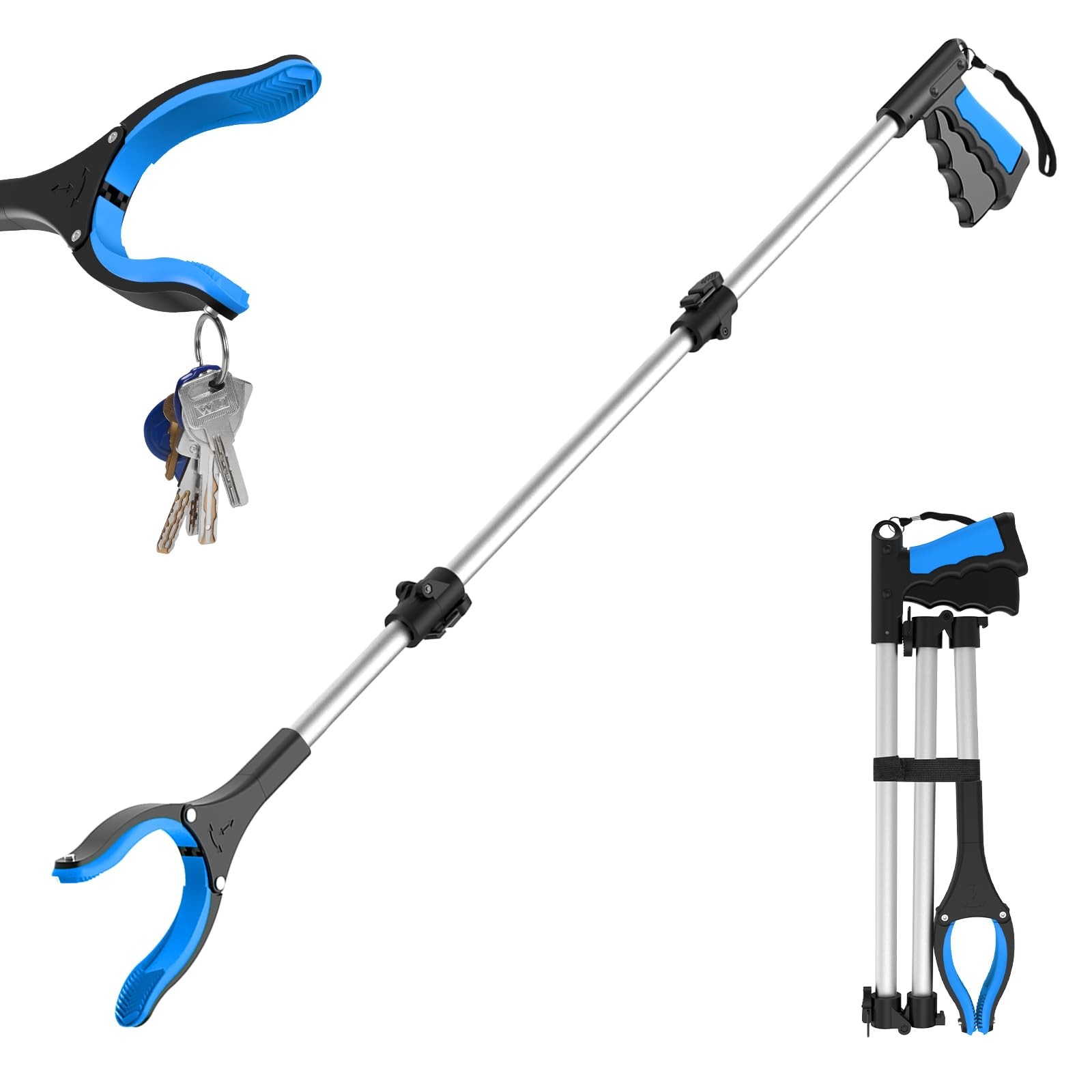 43" Grabber Reacher Tool, Foldable Reacher Grabber Pickup Tool w/ 360° Rotating