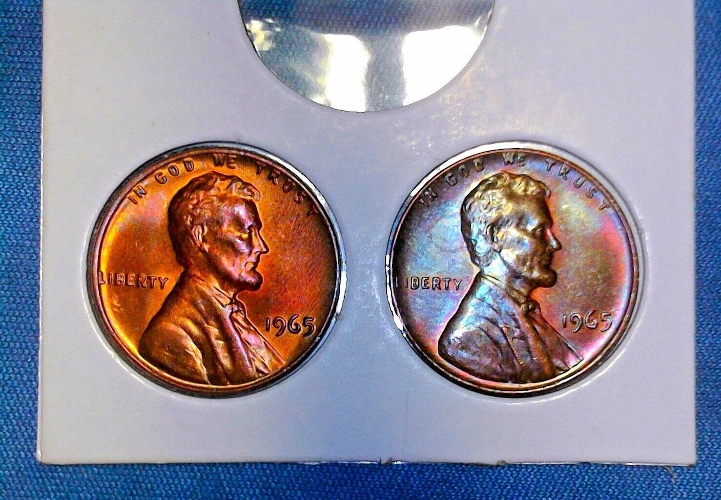 1965 Lincoln Cents, Super Rainbow, Great Condition, Lot of 2