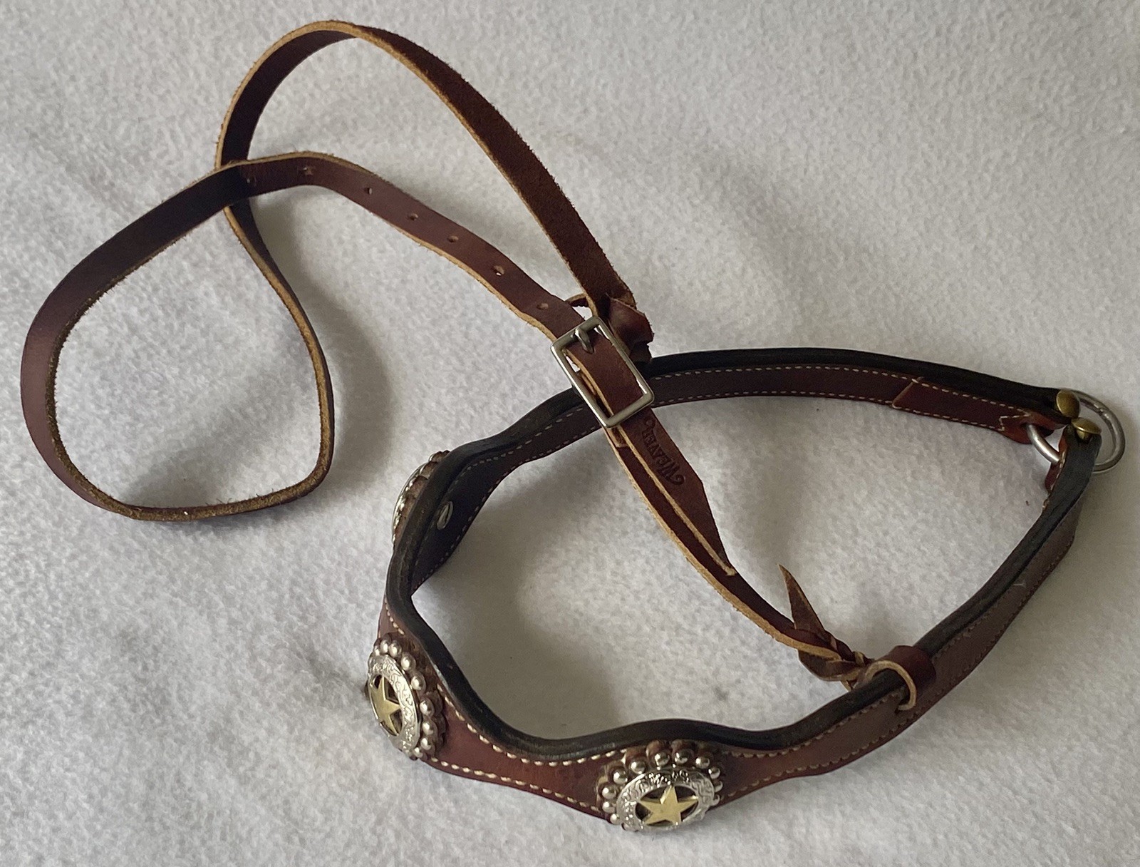 Weaver TEXAS STAR Collection Noseband NEW Cond~Double Stitched Scalloped Leather