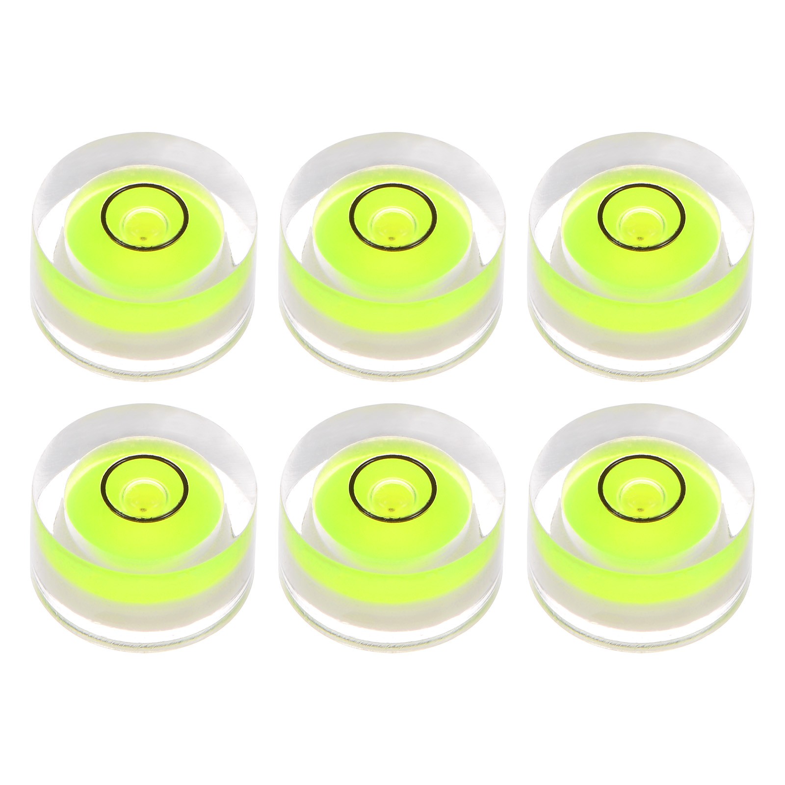 6pcs Round Bubble Level 13x7mm Mini Circular Bullseye Spirit Levels, Green