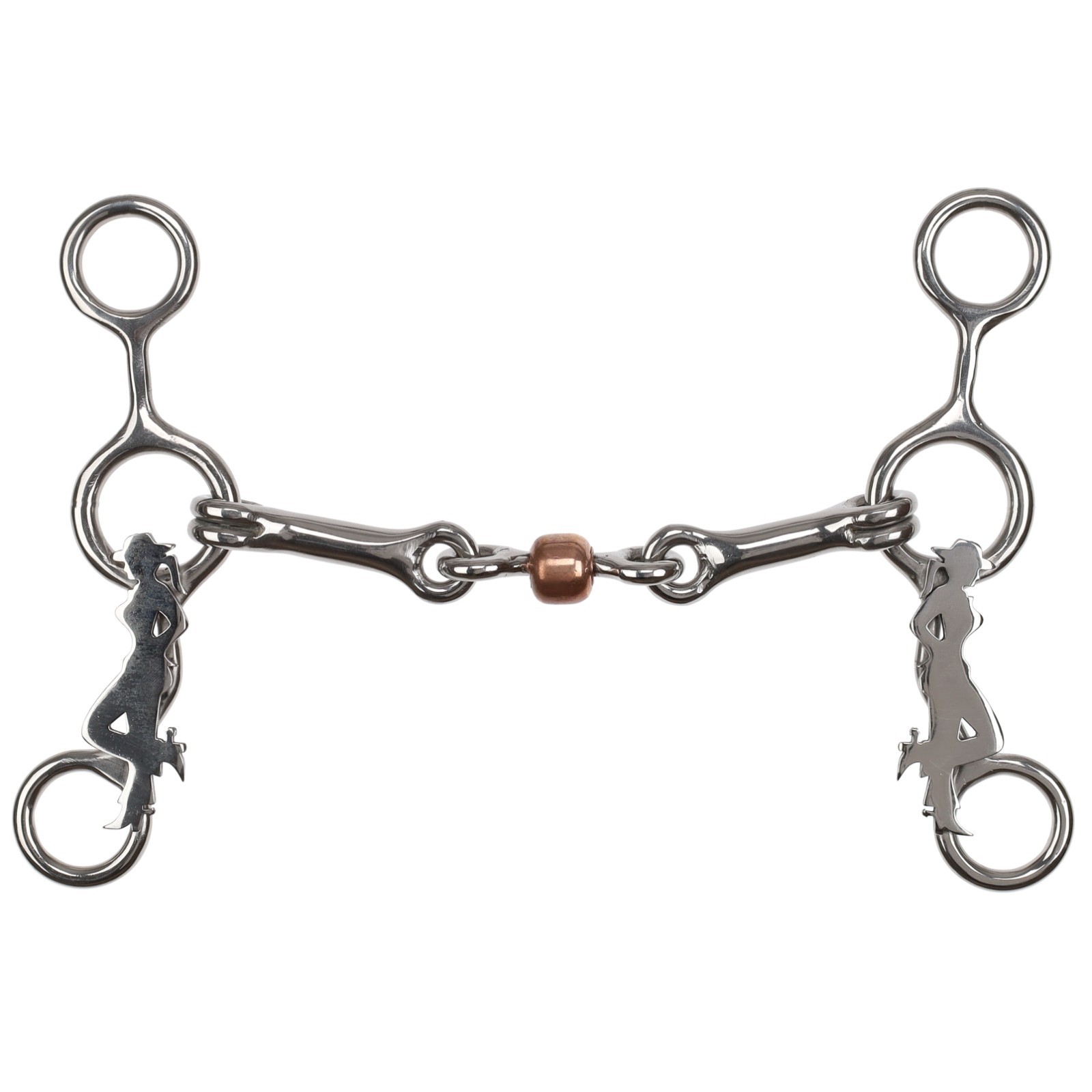 JR COWHORSE BIT Cowgirl Legacy Stainless Steel Dog Bone & Copper Roller