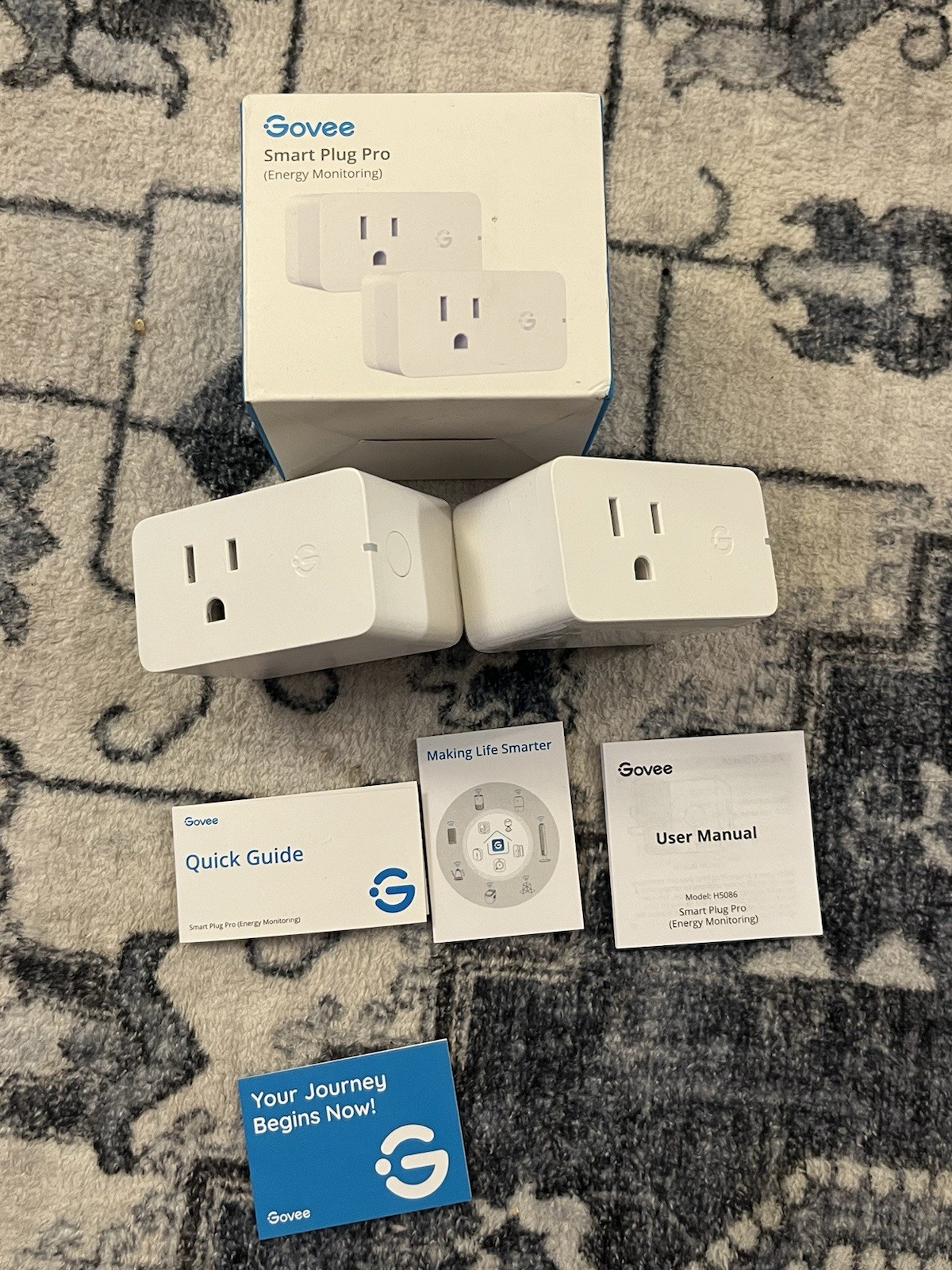 Govee Smart Plug Pro 2 Pack Model H5080  White Home House Room Govee Smart Plug