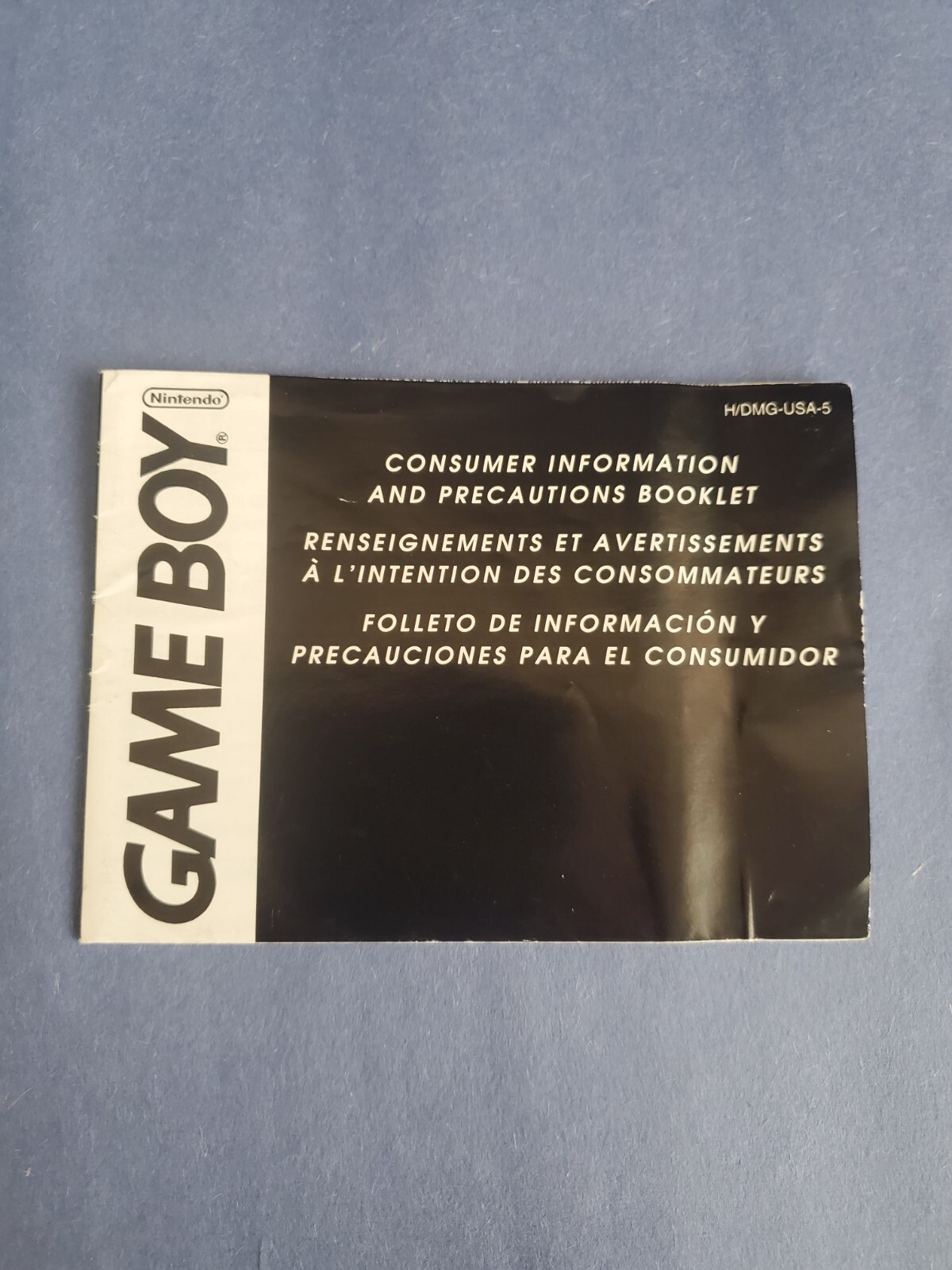 Game Boy Consumer Information And Precautions Booklet Fold Out H/DMG-USA-5