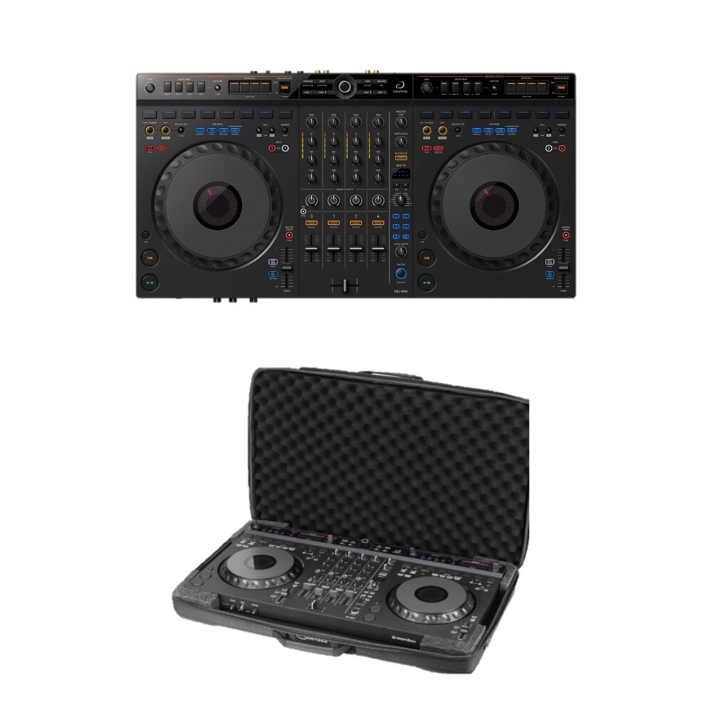 Set of AlphaTheta DDJ-GRV6 4-Channel DJ Controller + Case