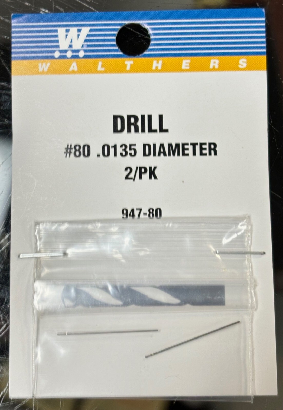 Walthers Hobby Tools:  Drill Bits (pack of 2) .0135"  #80  947-80