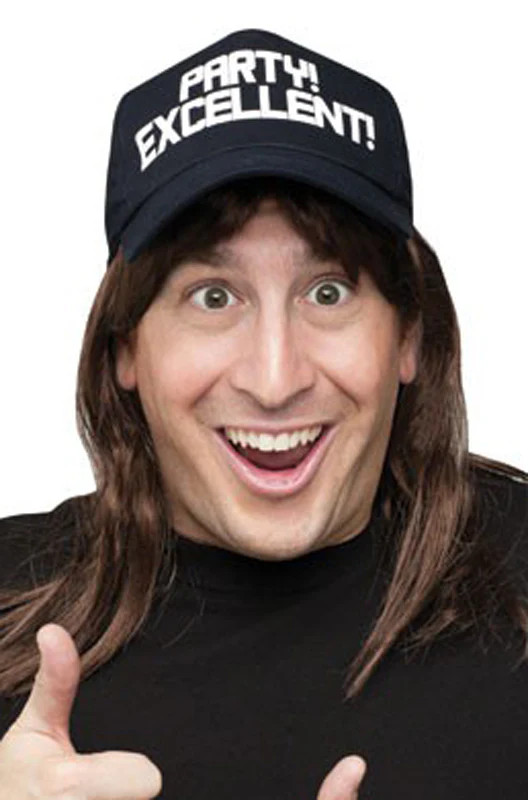 Brand New Excellent Wayne's Costume Wig and Hat Costume Accessory