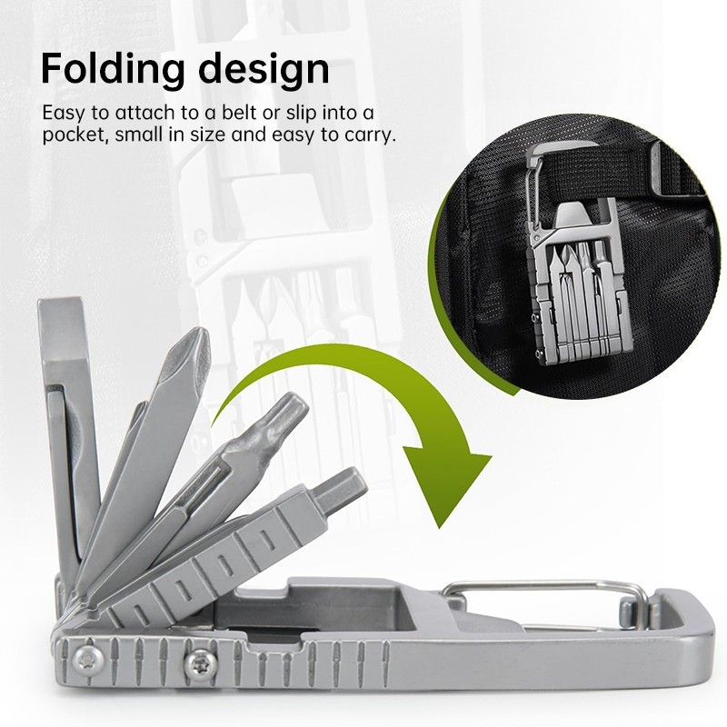 12-in-1 Portable Multitool Screwdriver Set, Folding EDC Pocket Tool with Bottle