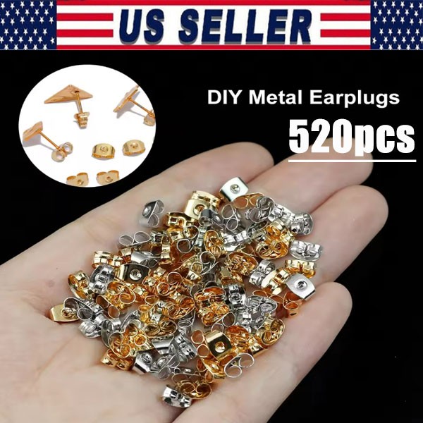 520pcs Ear Nuts Earring Backs Ear Clasp Stopper Butterfly Clutches For Jewelry
