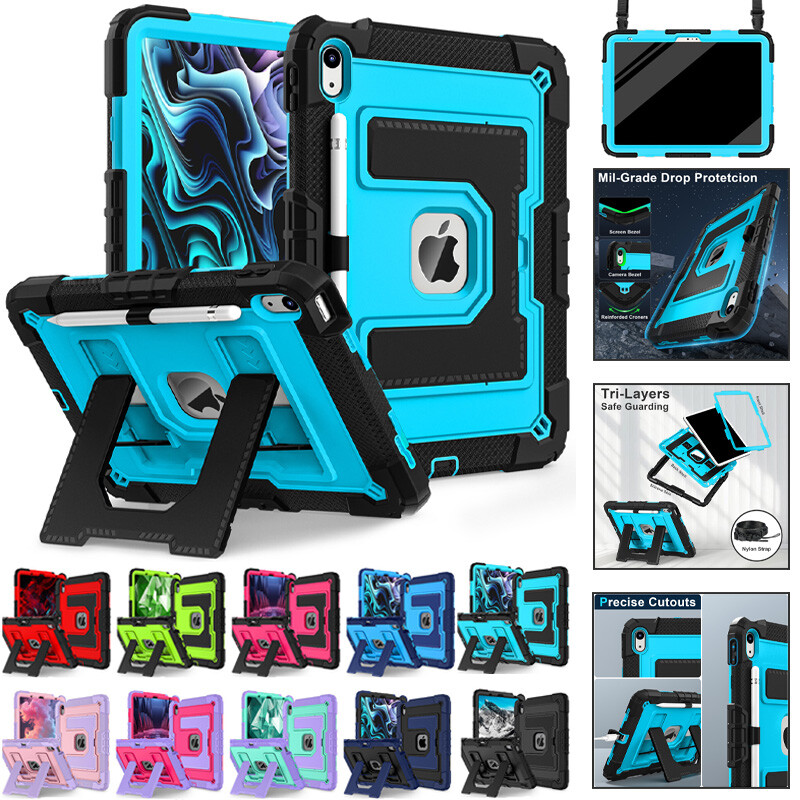 For iPad A16 11th 10th 9th 8th 7th Gen Shockproof Case Heavy Duty Stand Cover