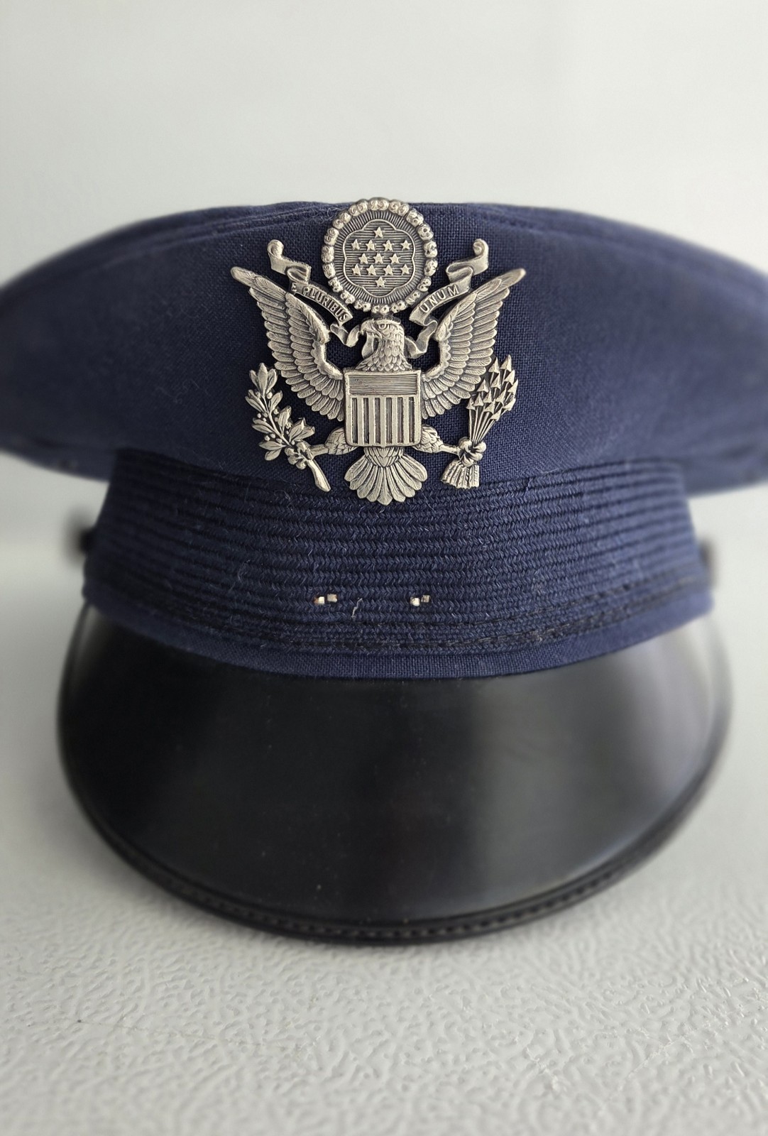 Vintage Air Force Military Hat with Cap Badge 7 1/2
