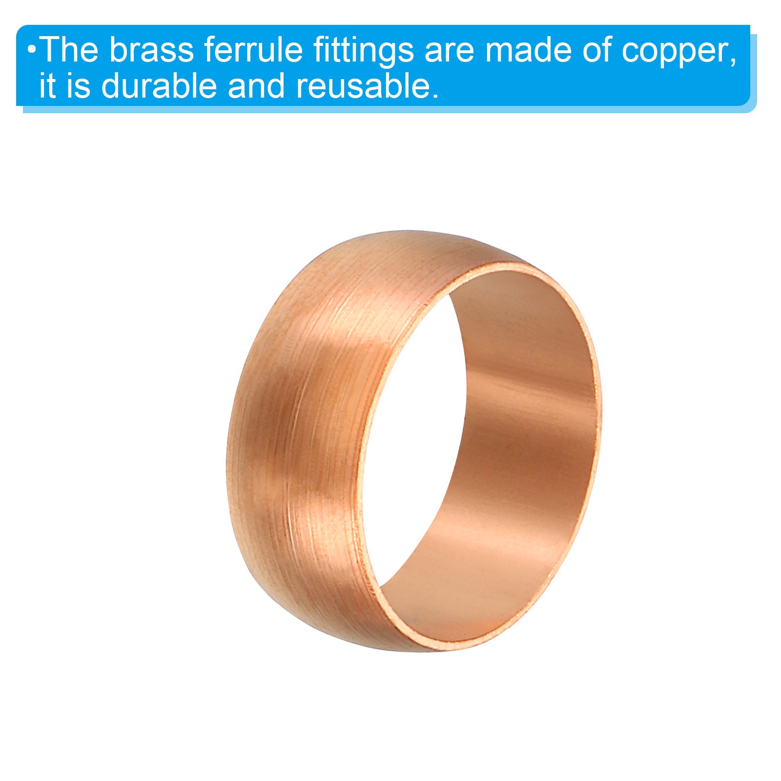 10pcs 15mm Compression Sleeves Ferrules Copper Ferrule Compression Fitting