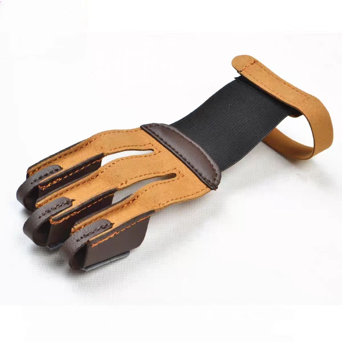 PMZ Archery Glove Three Finger Suede Leather Finger Guard Protector