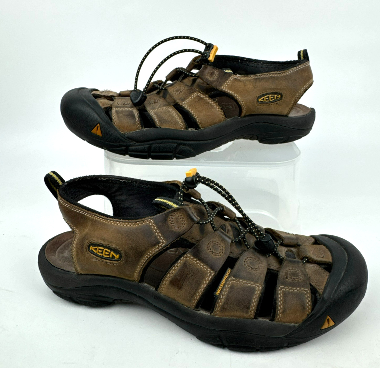 Keen Mens Newport Sandals 10 Brown Leather Waterproof Hiking Outdoor Closed Toe