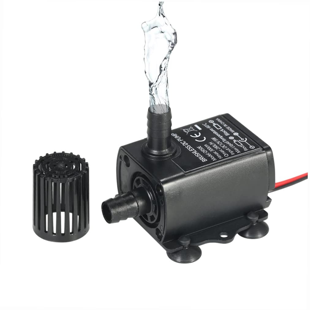 Water Pump Aquarium, Submersible Water Pump, DC 12V 5W, Mini quiet Pump for P...