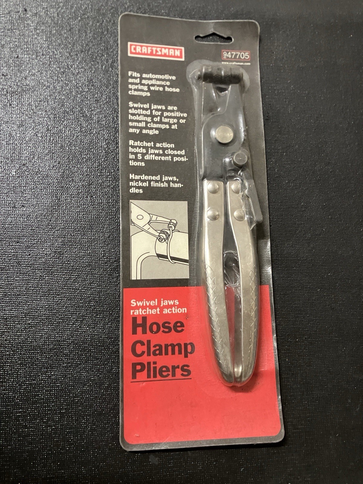 NOS Sears Craftsman USA Swivel Jaw Hose Clamp Pliers 47705 Brand New!