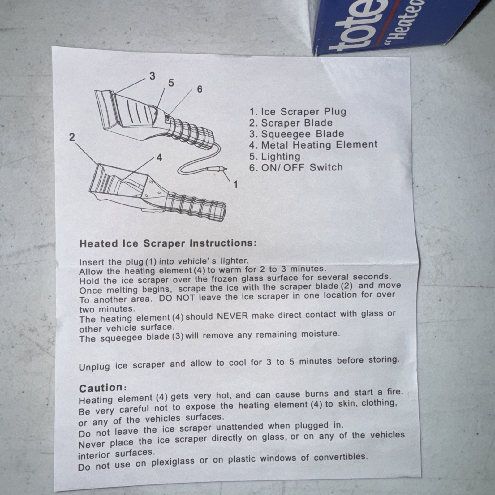 Totes Heated Auto Ice Scraper & Squeege 15 Ft 12 V DC New