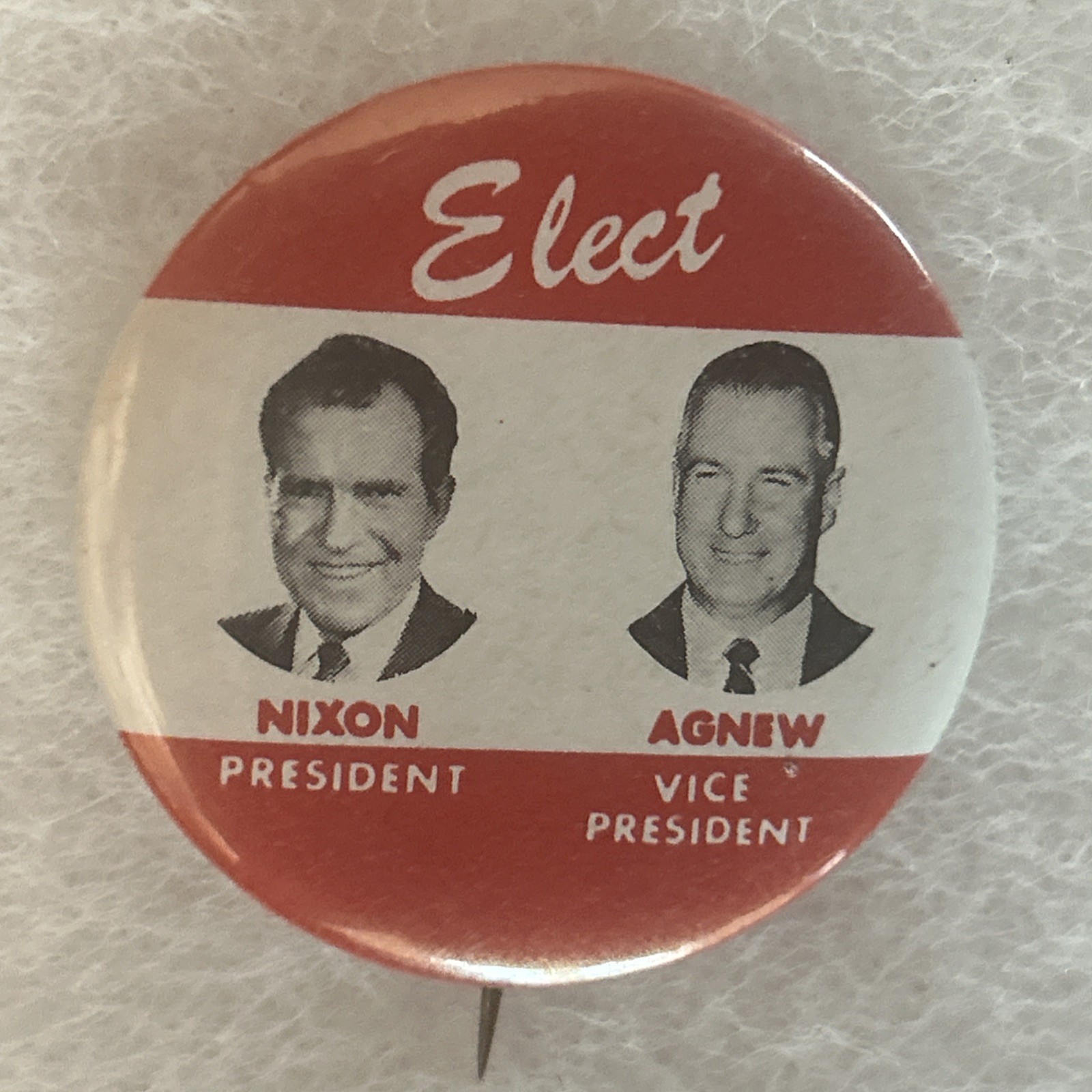 Elect Nixon Agnew jugate  1 3/4” pinback button pin
