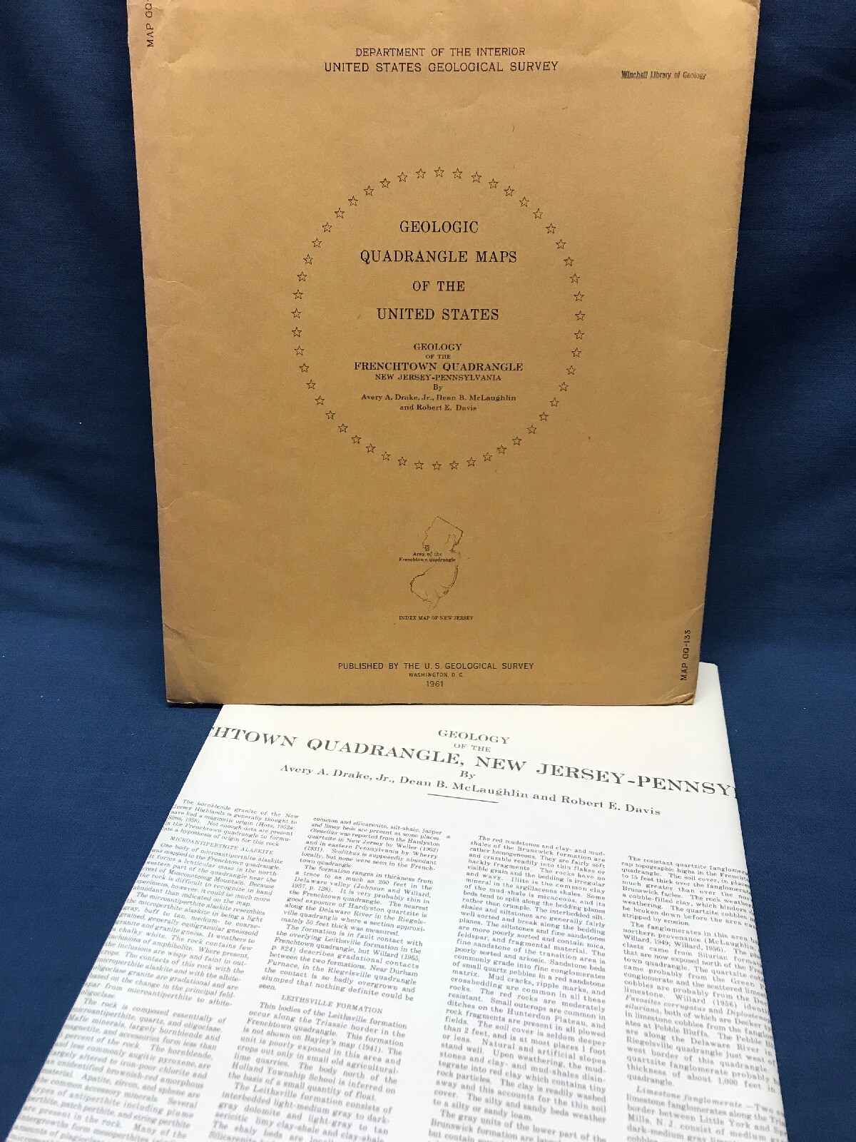 US Geologic Map of Frenchtown Quadrangle New Jersey Pennsylvania 1961 Map GQ 133