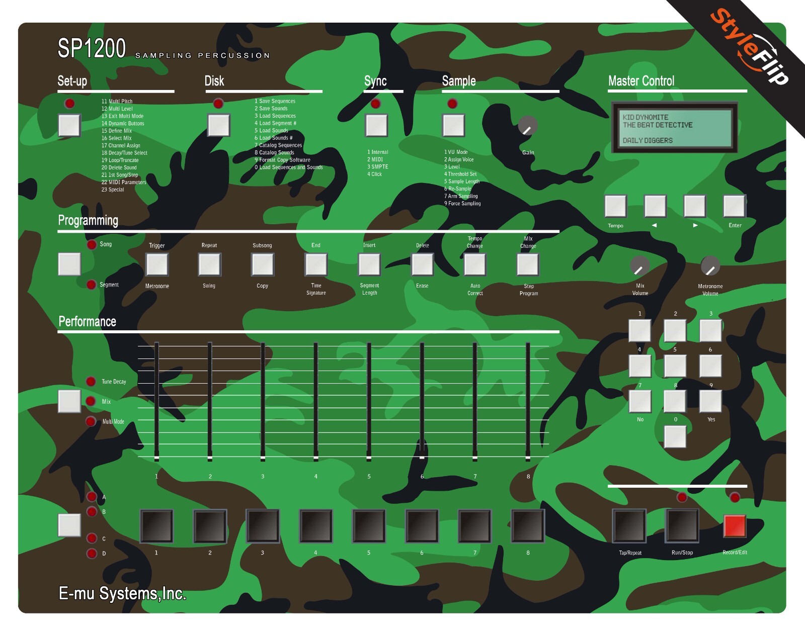 E-mu SP-1200 Skin  |  Green Camo  | Protective Decal | StyleFlip Skins