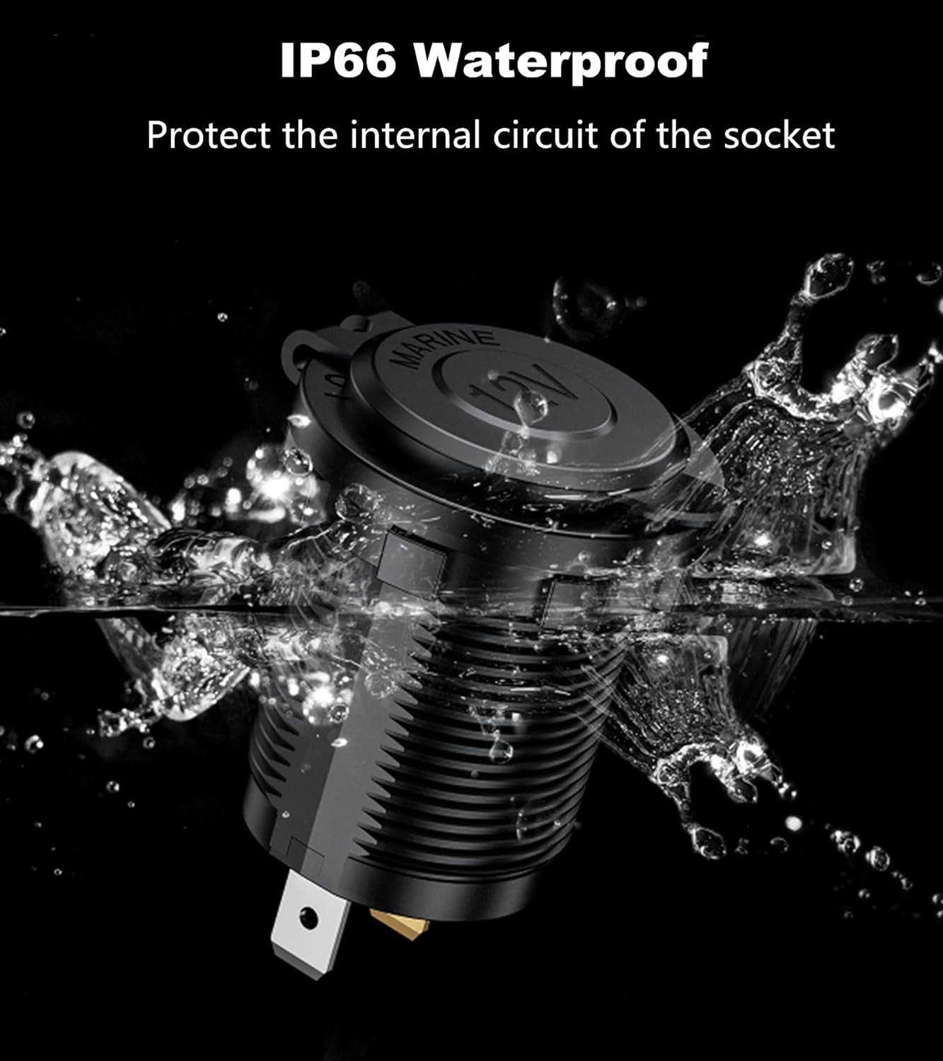 Durable Blue LED 12V Cigarette Lighter Socket 2 Pack - Waterproof & Eco-Friendly
