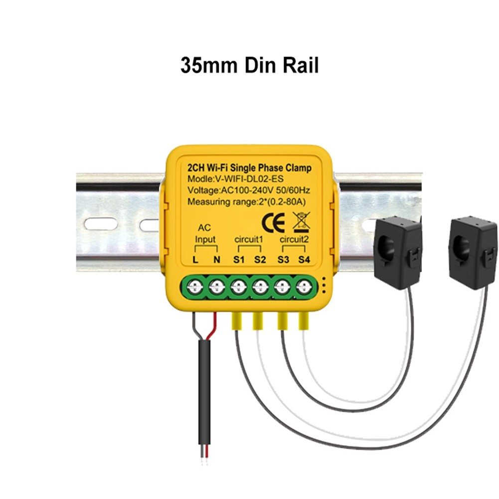 Tuya Wifi Meter with Current Transformer Sensor Clamp 80A Meter1539