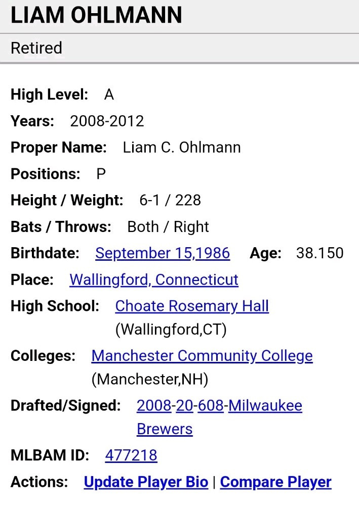 Hand Signed baseball Cap LIAM OHLMANN Normal IL. Cornbelters 2011