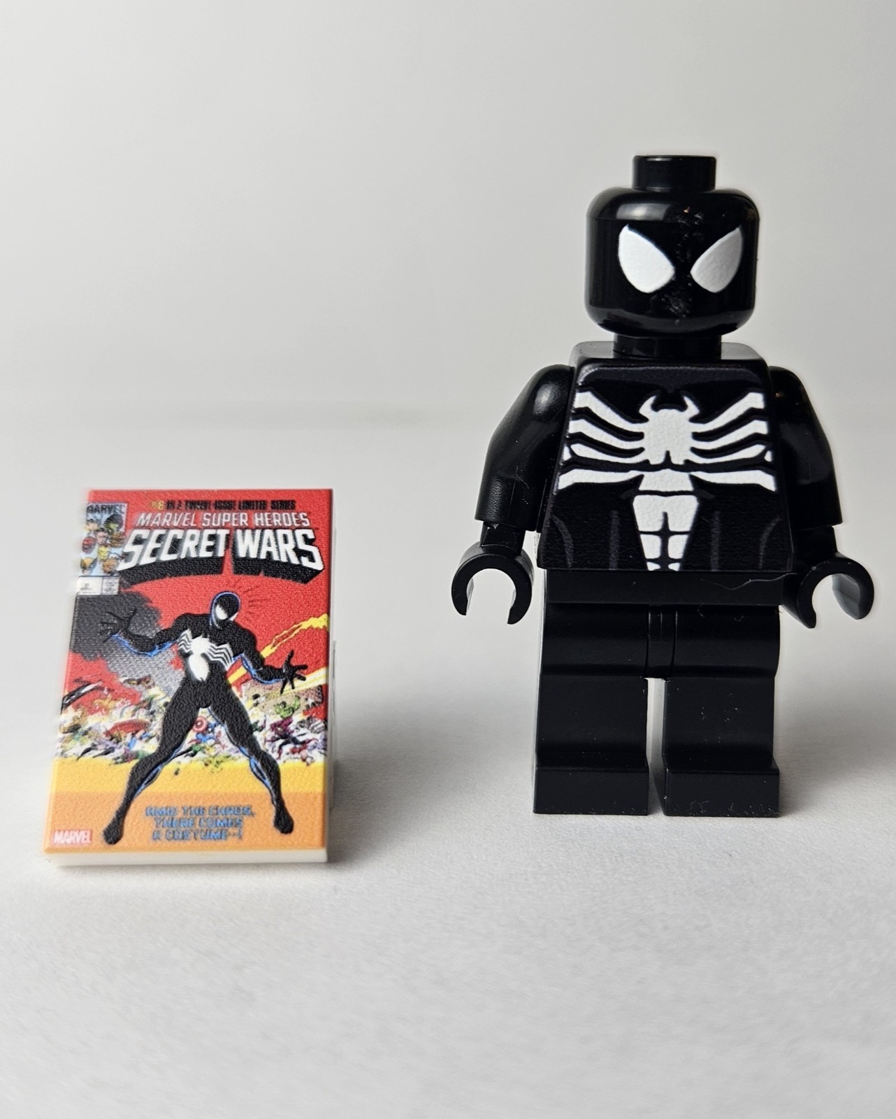 Custom Symbiote Spider-man Minifigure Printed On Genuine LEGO Pieces